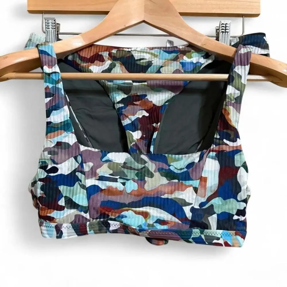 Becca Ribbed Camo Bikini Set Size S
